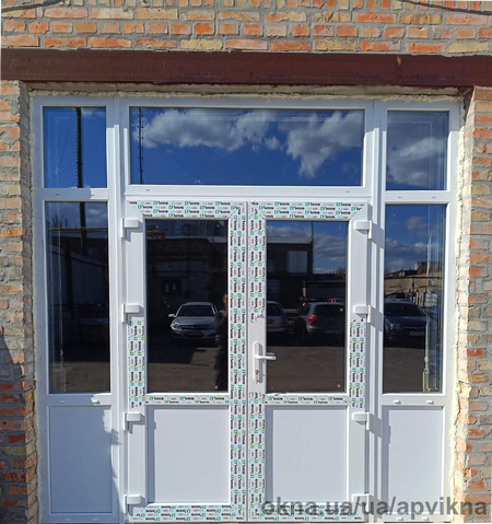 Вхідні штульпові двері з профілю WDS 5S у білому кольорі